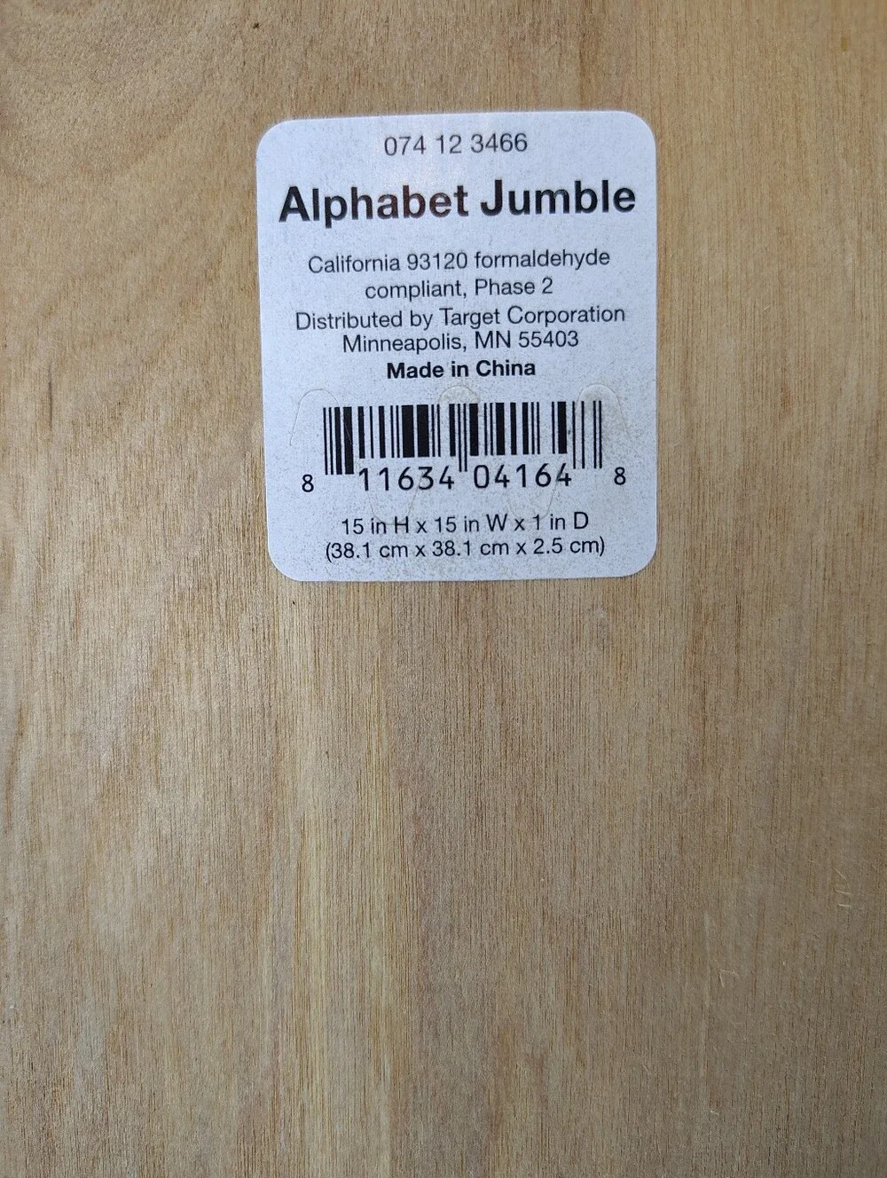 Alphabet Jumble Colorful Letters Wall Art Nursery Room Classroom 15x15x1 Wood